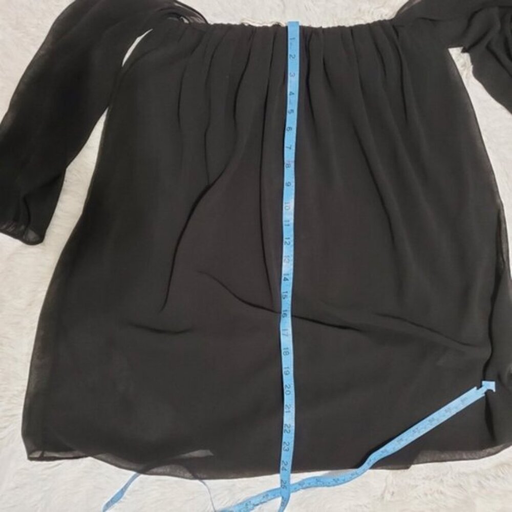 Tbags Los Angeles  Black Off Shoulder Mini Dress Sz Small - Picture 8 of 8